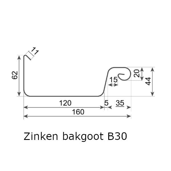 zinken bakgoot b30
