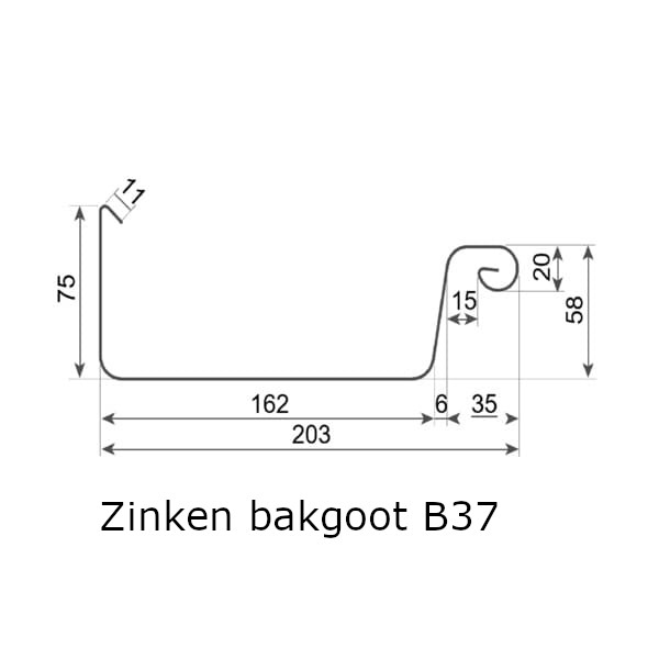 zinken bakgoot b37
