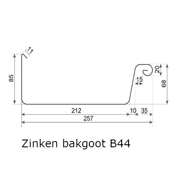 zinken bakgoot b44