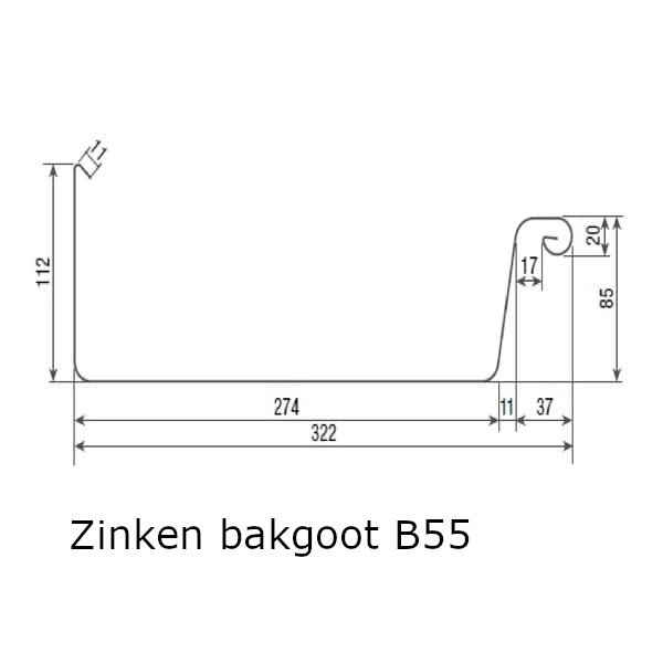 zinken bakgoot b55