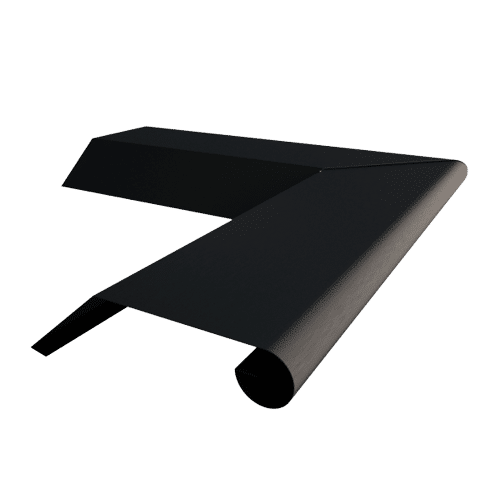 zwarte zinken buitenhoek voor deklijst met kraal