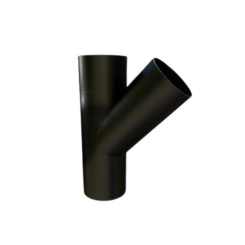 zwart zinken t-stuk 45 graden elzink