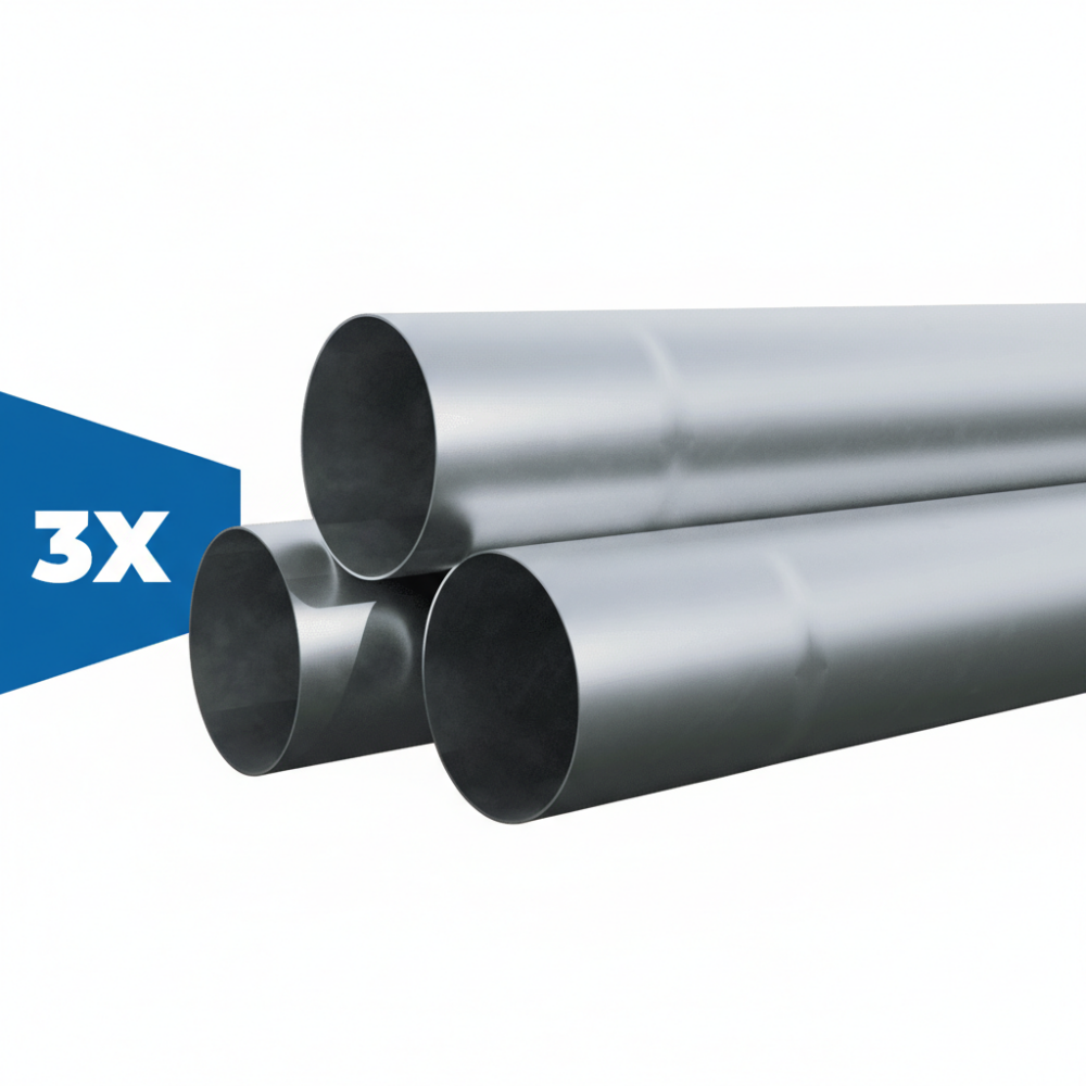 3x zinken regenpijp 80 mm 3 meter