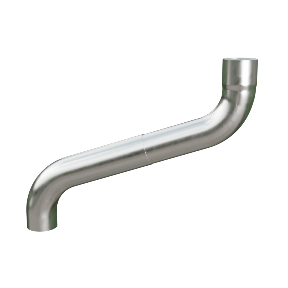 zinken telescoopbocht 80 mm 72 graden 400 - 600 mm
